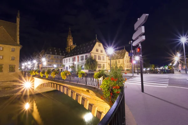 Strasbourg stad bij nacht — Stockfoto