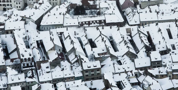 Winter city, aerial view. Brasov — Stock Photo, Image