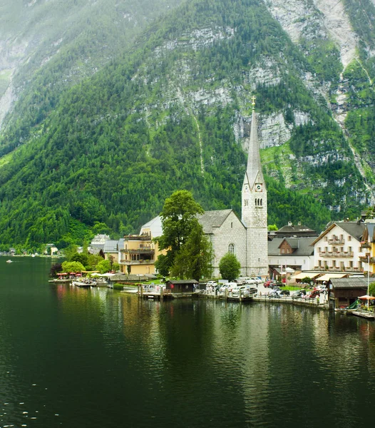 Miasta Hallstatt i jeziora w Austrii — Zdjęcie stockowe