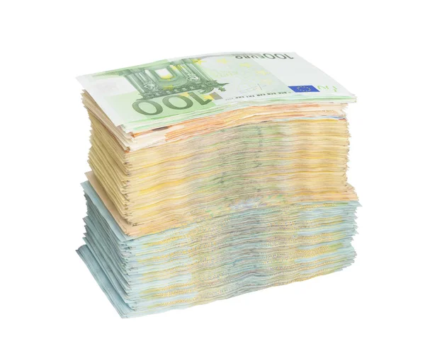 Stapel geld eurobankbiljetten — Stockfoto