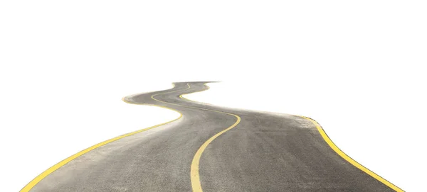 Strada curva isolata su sfondo bianco — Foto Stock