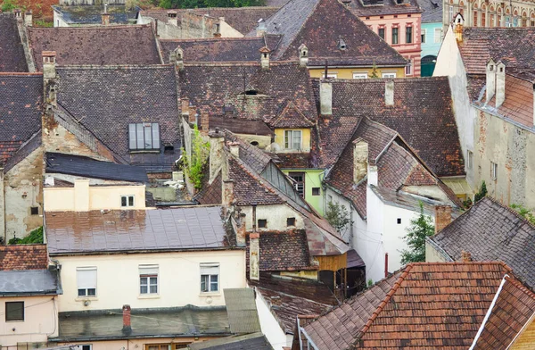 Romanya eski ev çatıları — Stok fotoğraf