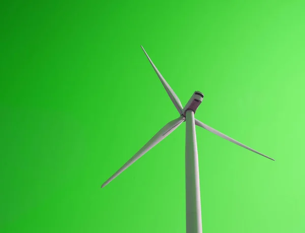 Větrná elektrárna s konceptem zelené pozadí — Stock fotografie