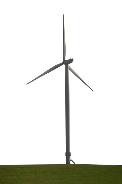 흰색 배경에 고립 된 풍차 발전소 — 스톡 사진