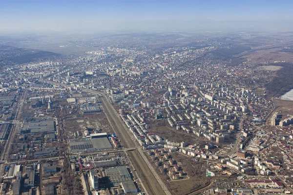 Iasi city seen from airplane — Stock Photo, Image