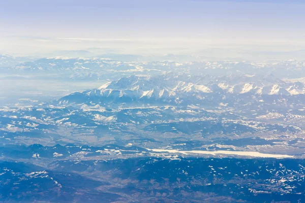 Alpes da Europa vista do avião — Fotografia de Stock