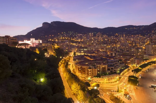 Monte carlo stadt bei nacht, monaco — Stockfoto