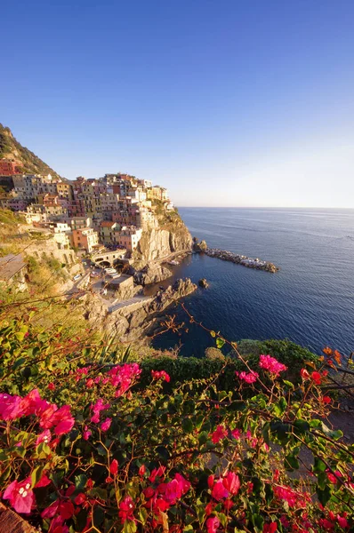 Manarola vila marítima em Cinque Terre, Itália — Fotografia de Stock