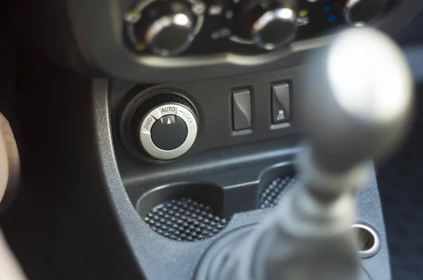 4Wd Road Knob Interior Car Detail Focus Button — Stock Photo, Image