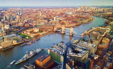 Londra şehir manzarası, havadan görünümü