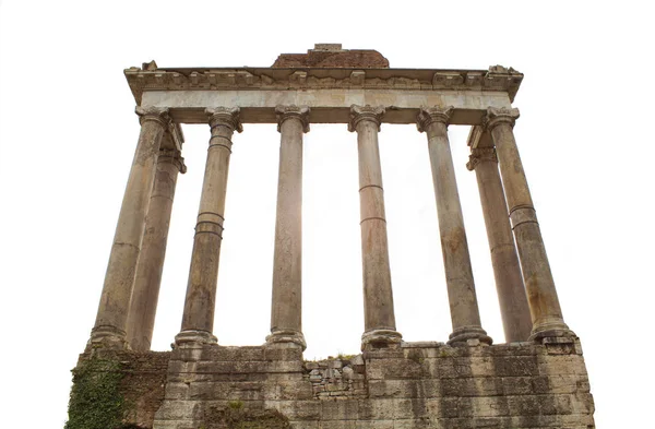 Vieux Portail Colonnes Isolé Sur Fond Blanc Rome Italie — Photo