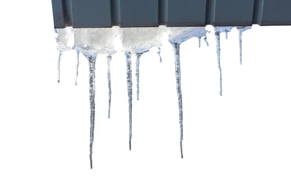 Icicle Roof Isolated White Background — Stock Photo, Image