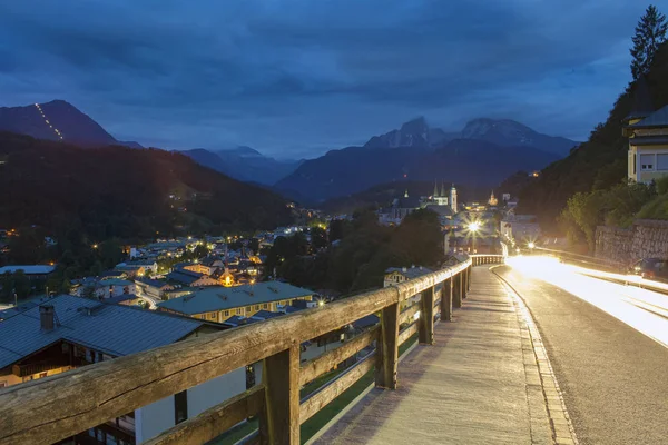 Escena Nocturna Berchtesgaden Alpes Alemania —  Fotos de Stock