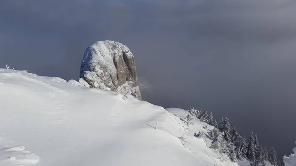 Zimowa Scena Ceahlau Mountain Rumunia — Zdjęcie stockowe