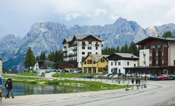 Jezero Misurina Krajina Horách Dolomity Itálie — Stock fotografie