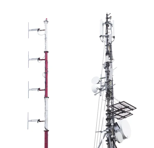 Антенна Вежа Прийому Сигналів Ізольована Білому — стокове фото