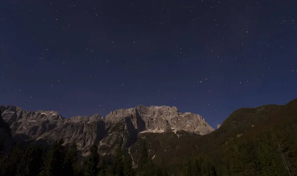 Night Scene Alps Mountain Stars — Stock Photo, Image