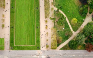 Paris şehir parkı Effel Tower Hava görünümünü. Fransa