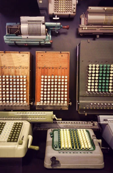 old industrial calculators, retro style