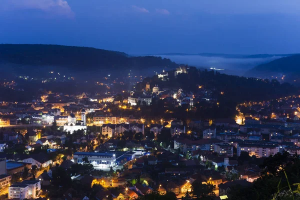 Sighisoara Ciudad Medieval Por Noche Rumanía — Foto de Stock
