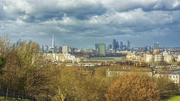 London City Skyline Från Greenwich Park — Stockfoto