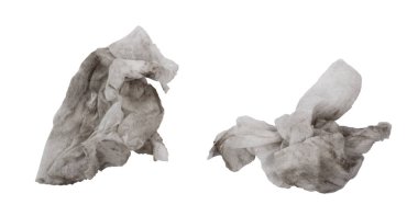 beyaz izole kirli ıslak mendil