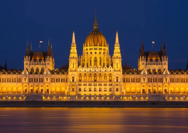 Palazzo Del Parlamento Budapest Notte Ungheria — Foto Stock