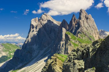 Seceda Odle dağ, İtalya Dolomites güzel Alp peyzaj