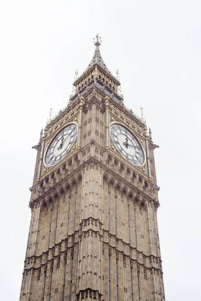 Big Ben tower clock isolated on white background