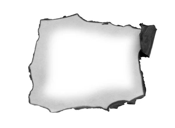 Grunge spalane papieru na krawędzi na białym tle — Zdjęcie stockowe