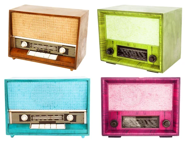 Vintage radio set geïsoleerd op wit — Stockfoto