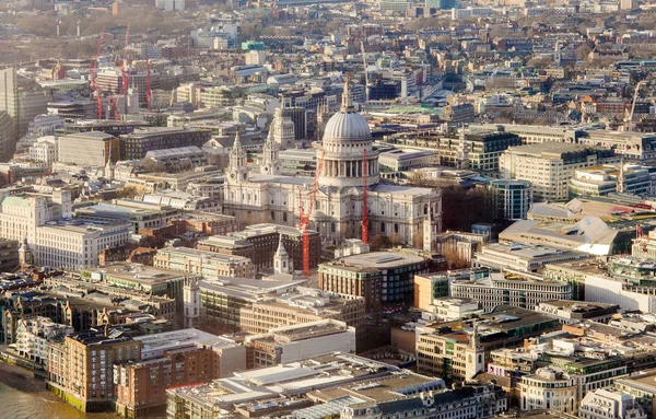 セント ポール大聖堂 ロンドン市内 航空写真ビュー — ストック写真