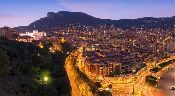 Monte Carlo staden på natten, Monaco — Stockfoto