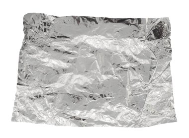 Alüminyum folyo beyaz arkaplanda izole edildi