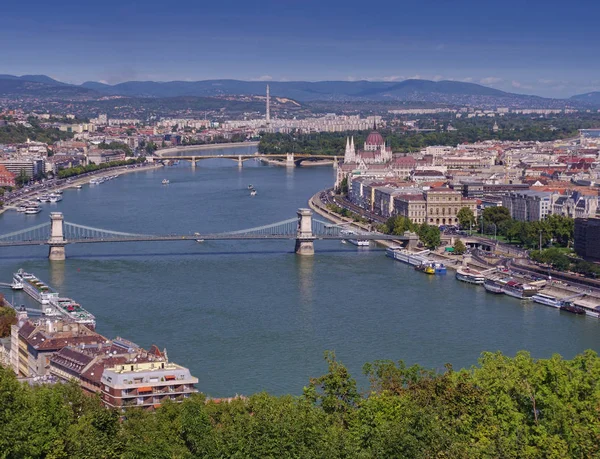 Panoráma Města Budapešť Maďarsko Slunečný Den — Stock fotografie