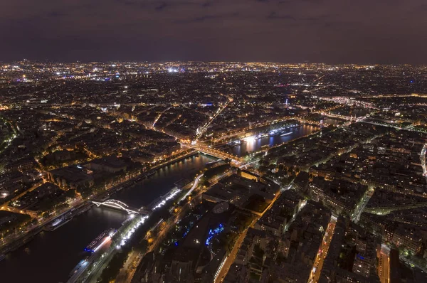 Nattbild Paris Stadsbild Från Eiffeltornet — Stockfoto