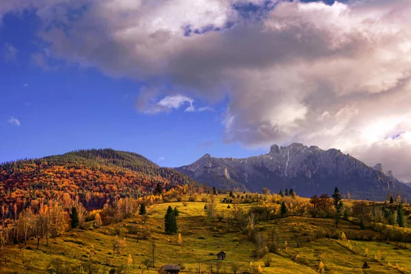 Autumn Landscape Forest Mountain Ceahlau Romanian Carpathians — Stock Photo, Image