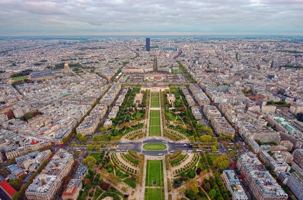 Este Párizsban Légi Felvétel Eiffel Torony — Stock Fotó