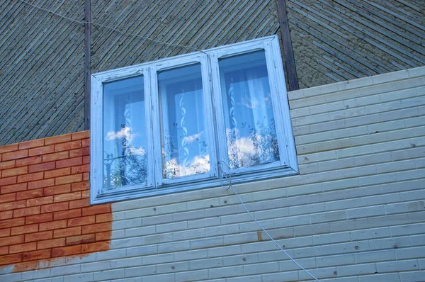 Bytové Doplňky Dřevěné Okenní Použití Výstavby Malba — Stock fotografie