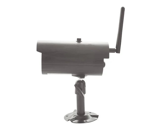 Wireless Surveillance Camera Opname Geïsoleerd Witte Achtergrond — Stockfoto