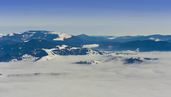 Bukit Atas Awan Rumania Carpathians Pegunungan Stanisoarei — Stok Foto