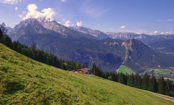 Alpes Montagnes Allemagne Paysage Verdoyant Des Pâturages — Photo