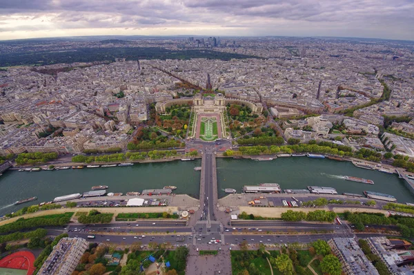 Aerial View Paris City Trocadero Eiffel Tower Stock Picture