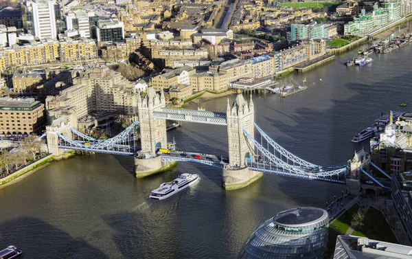 Vista Aérea Tower Bridge Cidade Londres — Fotografia de Stock