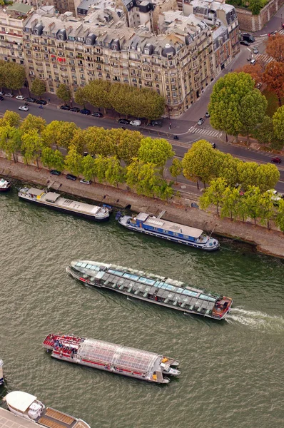 Paris Frankrijk September 2011 Cruiseschip Boot Voor Toeristen Rivier Seine — Stockfoto