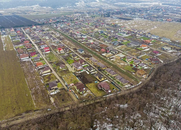 Luftaufnahme Des Dorfes Von Der Drohne Aus Iasi Rumänien — Stockfoto