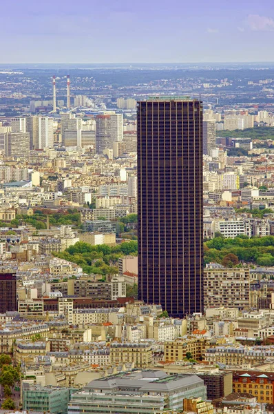 Montparnasse Épülete Látható Eiffel Torony — Stock Fotó