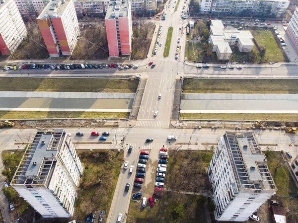 Aerial view of Iasi city in Moldavia. Romania