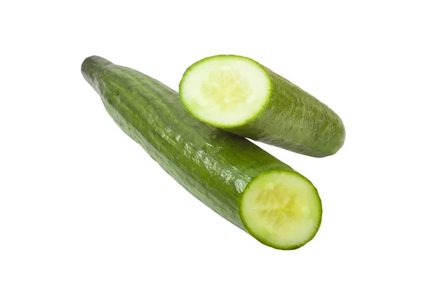 Green Cucumber Vegetable Isolated White — Stock Photo, Image
