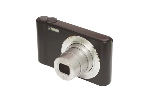 Kompakte Digitalkamera Isoliert Auf Weißem Hintergrund — Stockfoto